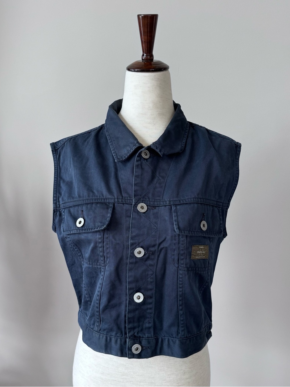 Vintage! Calvin Klein khaki Navy Sleeveless Button-Front Vest